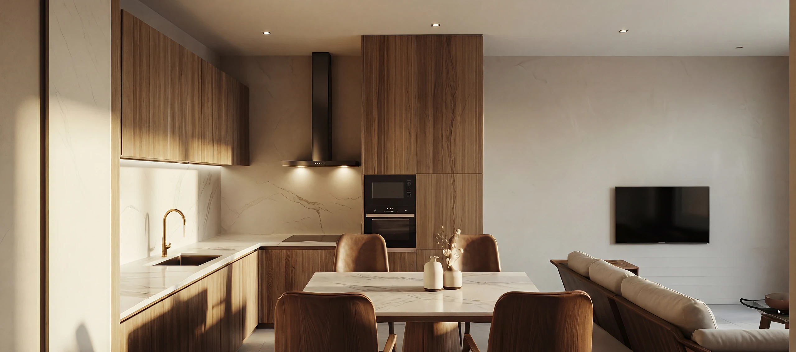 Reforma de cocina en Marbella: diseño abierto con isla y materiales premium